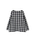INAM2671 YARN DYED COTTON CHECK BOAT NECK SMOCK