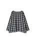 INAM2671 YARN DYED COTTON CHECK BOAT NECK SMOCK