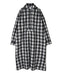 INAM2673 YARN DYED COTTON CHECK WORK GATHER LONG SHIRT