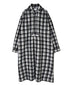 INAM2673 YARN DYED COTTON CHECK WORK GATHER LONG SHIRT