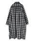 INAM2673 YARN DYED COTTON CHECK WORK GATHER LONG SHIRT