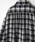 INAM2673 YARN DYED COTTON CHECK WORK GATHER LONG SHIRT