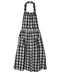 INAM2674 YARN DYED COTTON CHECK GATHERED APRON DRESS