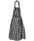 INAM2674 YARN DYED COTTON CHECK GATHERED APRON DRESS