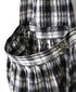 INAM2674 YARN DYED COTTON CHECK GATHERED APRON DRESS
