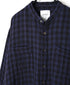INAM2681DGD COTTON DOUBLE GAUZE CHECK OVERDYE UTILITY BANDED COLLAR SHIRT