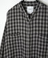 INAM2681DGD COTTON DOUBLE GAUZE CHECK OVERDYE UTILITY BANDED COLLAR SHIRT