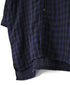 INAM2682DGD COTTON DOUBLE GAUZE CHECK OVERDYE UTILITY BANDED COLLAR LONG SHIRT