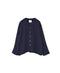 INAM2683DGD COTTON DOUBLE GAUZE CHECK OVERDYE CREW NECK CARDIGAN