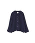 INAM2683DGD COTTON DOUBLE GAUZE CHECK OVERDYE CREW NECK CARDIGAN