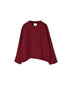 INAM2683DGD COTTON DOUBLE GAUZE CHECK OVERDYE CREW NECK CARDIGAN
