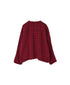 INAM2683DGD COTTON DOUBLE GAUZE CHECK OVERDYE CREW NECK CARDIGAN