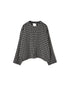 INAM2683DGD COTTON DOUBLE GAUZE CHECK OVERDYE CREW NECK CARDIGAN