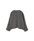 INAM2683DGD COTTON DOUBLE GAUZE CHECK OVERDYE CREW NECK CARDIGAN