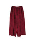 INAM2684DGD COTTON DOUBLE GAUZE CHECK OVERDYE GATHERED EASY PANTS WITH LINING