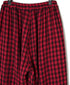 INAM2684DGD COTTON DOUBLE GAUZE CHECK OVERDYE GATHERED EASY PANTS WITH LINING