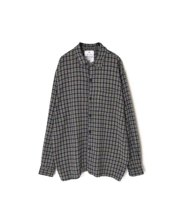 INHT2512CCD COTTON CHECK OVERDYE ONE-UP COLLAR SHIRT