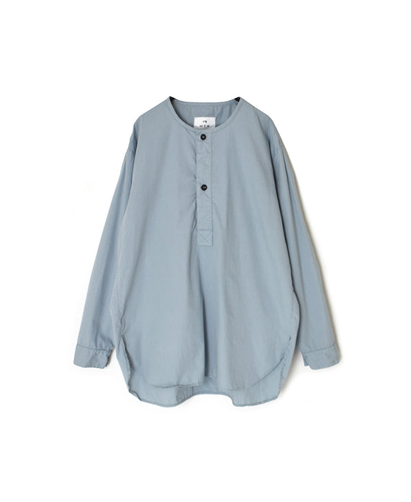 INHT2603CP 60s COTTON POPLIN OVERDYE HENLEY NECK SHIRT