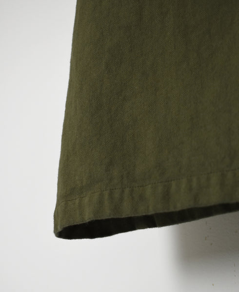 INHT2651D COTTON HERRINGBONE PLAIN OVERDYE BALMACAAN COAT
