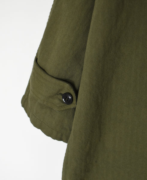 INHT2651D COTTON HERRINGBONE PLAIN OVERDYE BALMACAAN COAT