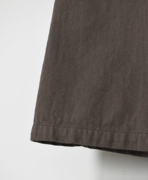 INHT2651D COTTON HERRINGBONE PLAIN OVERDYE BALMACAAN COAT