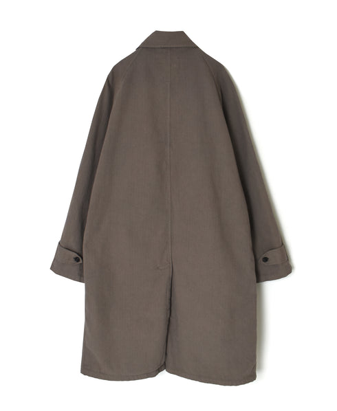 INHT2651D COTTON HERRINGBONE PLAIN OVERDYE BALMACAAN COAT
