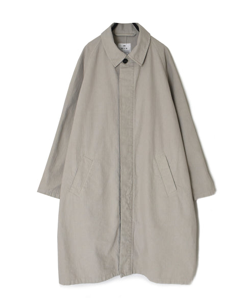 INHT2651D COTTON HERRINGBONE PLAIN OVERDYE BALMACAAN COAT