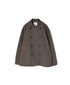 INHT2652D COTTON HERRINGBONE PLAIN OVERDYE STAND COLLAR DOUBLE BREAST JACKET