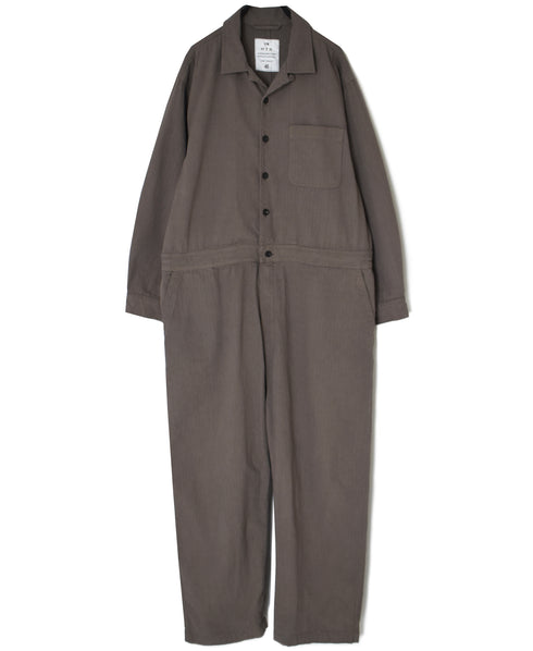 INHT2653D COTTON HERRINGBONE PLAIN OVERDYE ONE-UP COLLAR OVERALLS