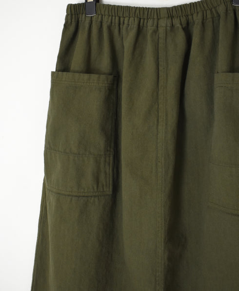 INHT2654D COTTON HERRINGBONE PLAIN OVERDYE EASY SKIRT