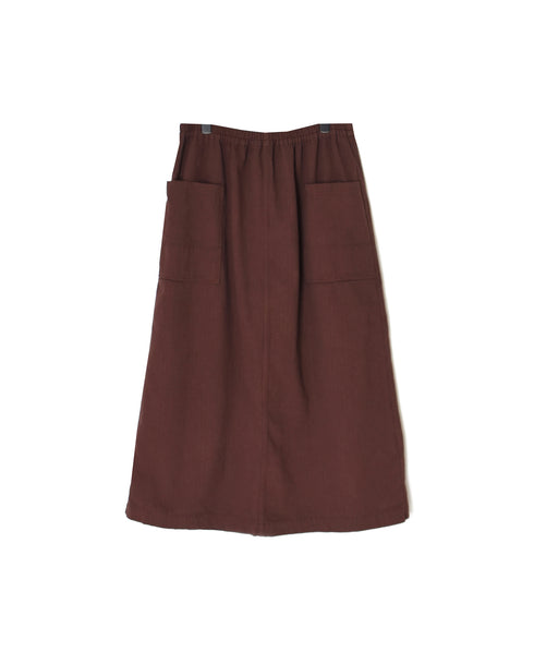 INHT2654D COTTON HERRINGBONE PLAIN OVERDYE EASY SKIRT