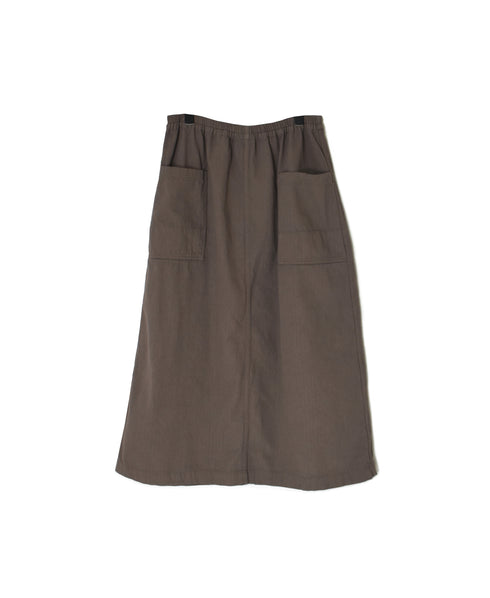 INHT2654D COTTON HERRINGBONE PLAIN OVERDYE EASY SKIRT