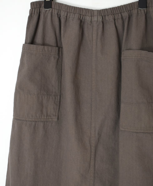 INHT2654D COTTON HERRINGBONE PLAIN OVERDYE EASY SKIRT