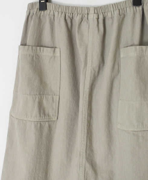 INHT2654D COTTON HERRINGBONE PLAIN OVERDYE EASY SKIRT
