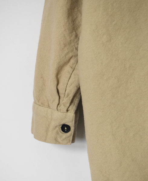 INHT2673D COTTON FLANNEL PLAIN OVERDYE STAND COLLAR SHIRT