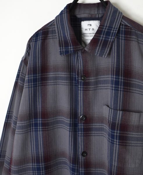 INHT2681CD COTTON CHECK OVERDYE ONE-UP COLLAR SHIRT