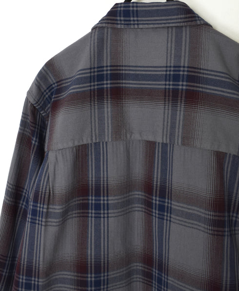 INHT2681CD COTTON CHECK OVERDYE ONE-UP COLLAR SHIRT