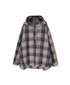INHT2684CD COTTON CHECK OVERDYE HOODED PULLOVER SHIRT
