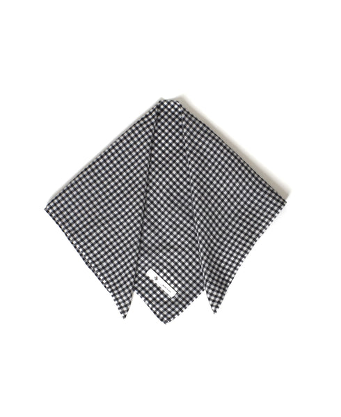 INMDS25026 HANDWOVEN COTTON/SILK GINGHAM CHECK SQUARE STOLE 58×58㎝