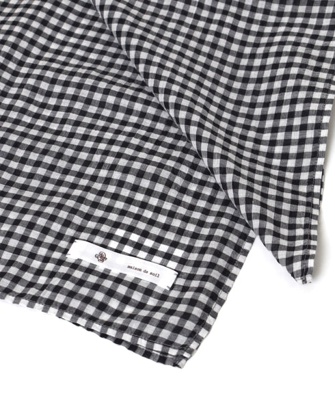 INMDS25026 HANDWOVEN COTTON/SILK GINGHAM CHECK SQUARE STOLE 58×58㎝