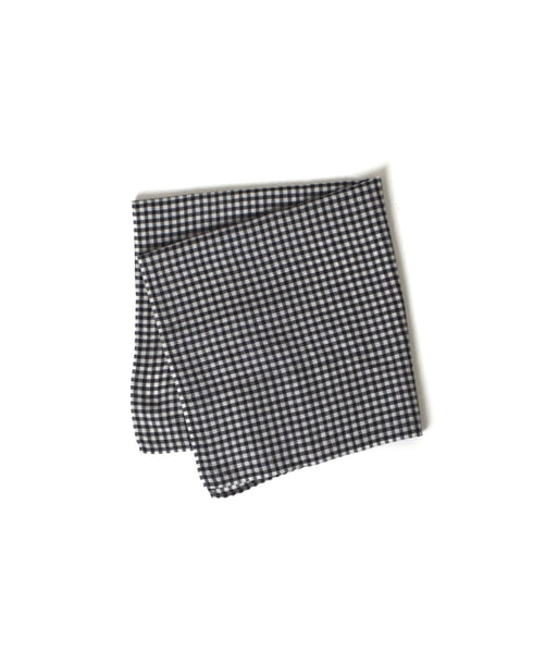 INMDS25026 HANDWOVEN COTTON/SILK GINGHAM CHECK SQUARE STOLE 58×58㎝