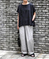 INMDS26106 80s COTTON FLOWER BLOCK PRINT 2TUCK TAPERED EASY PANTS