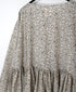INMDS26121 POWER LOOM COTTON VOILE ARABESQUE HAND SCREEN PRINT RAJASTHAN TUCK GATHERED 3/4SL PULLOVER