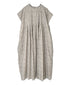 INMDS26122 POWER LOOM COTTON VOILE ARABESQUE HAND SCREEN PRINT INVERTED PLEAT FRENCH/SL DRESS