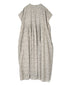 INMDS26122 POWER LOOM COTTON VOILE ARABESQUE HAND SCREEN PRINT INVERTED PLEAT FRENCH/SL DRESS