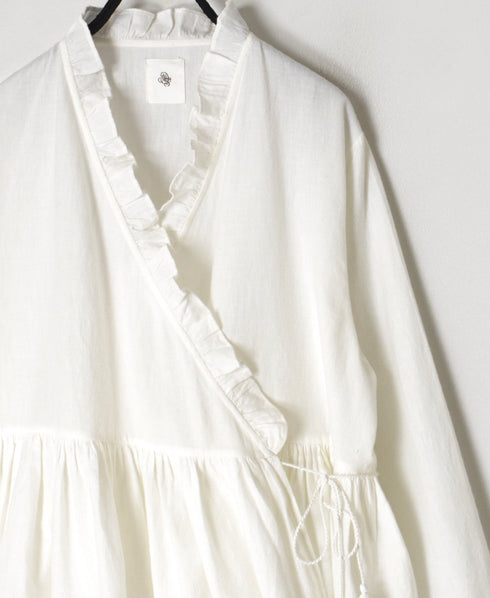 INMDS26701 TWILL COTTON KHADI PLAIN FRILL CACHE COEUR