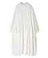INMDS26704 TWILL COTTON KHADI PLAIN LACE COLLAR DRESS WITH PINTUCK