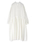INMDS26704 TWILL COTTON KHADI PLAIN LACE COLLAR DRESS WITH PINTUCK