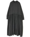 INMDS26704 TWILL COTTON KHADI PLAIN LACE COLLAR DRESS WITH PINTUCK