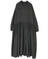 INMDS26704 TWILL COTTON KHADI PLAIN LACE COLLAR DRESS WITH PINTUCK